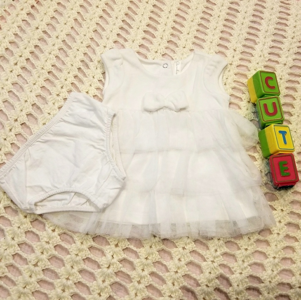 Cherokee White Dress w/ Diaper Cover